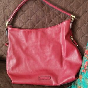 Liz Claiborne Red Faux Leather Tote